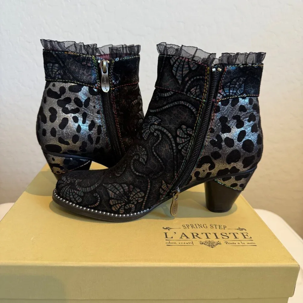 Women's L"ARTISTE Ankle Boots Size 37 (US 6.5) stunning - Picture 5 of 13